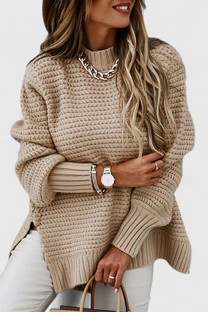 Women's Trendy Chunky Knit Mock Neck Oversized Sweater