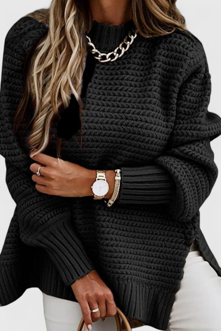 Women's Trendy Chunky Knit Mock Neck Oversized Sweater