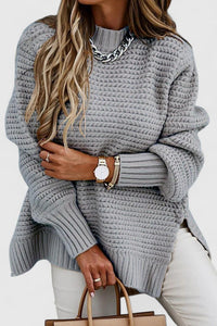 Women's Trendy Chunky Knit Mock Neck Oversized Sweater