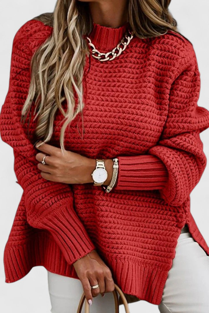 Women's Trendy Chunky Knit Mock Neck Oversized Sweater