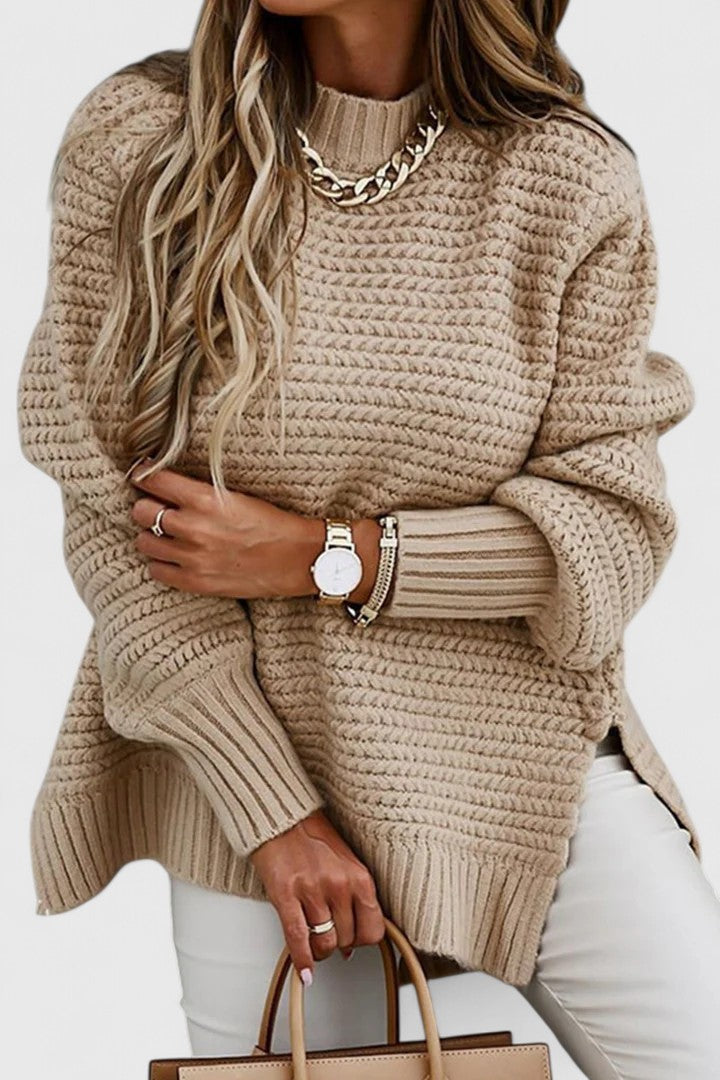 Women's Trendy Chunky Knit Mock Neck Oversized Sweater
