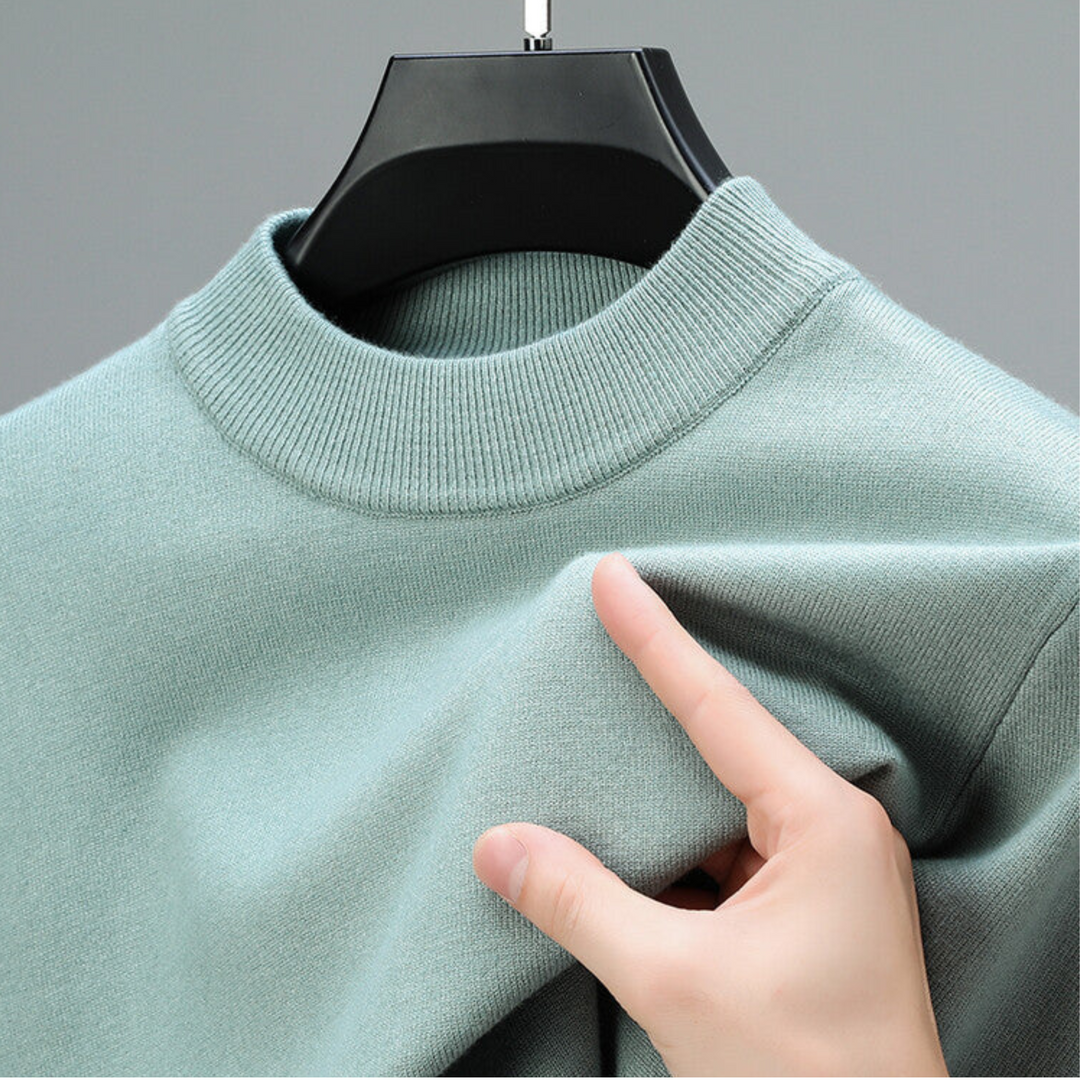 Men's Timeless Mock Neck Cashmere Pullover