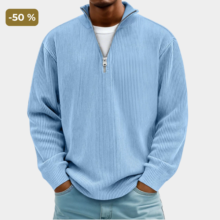 Men's Smart Mock Neck Quarter Zip Knit Sweater