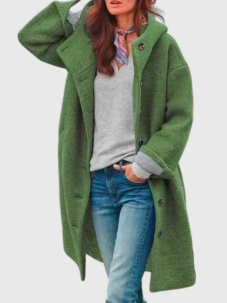 Women's Feminine Oversized Hooded Fleece Jacket