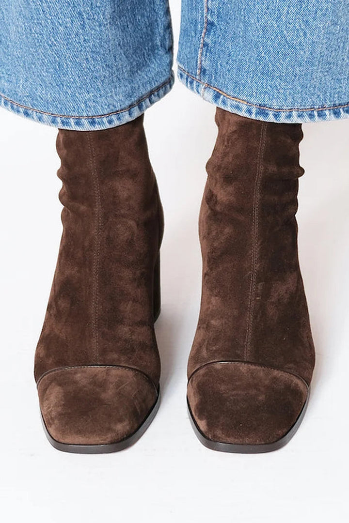 Women's Elegant Square Toe Ankle Boots with Block Heel