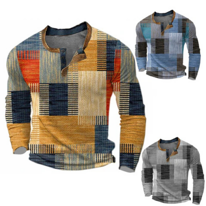 Men's Flattering Color Block Knit Sweater