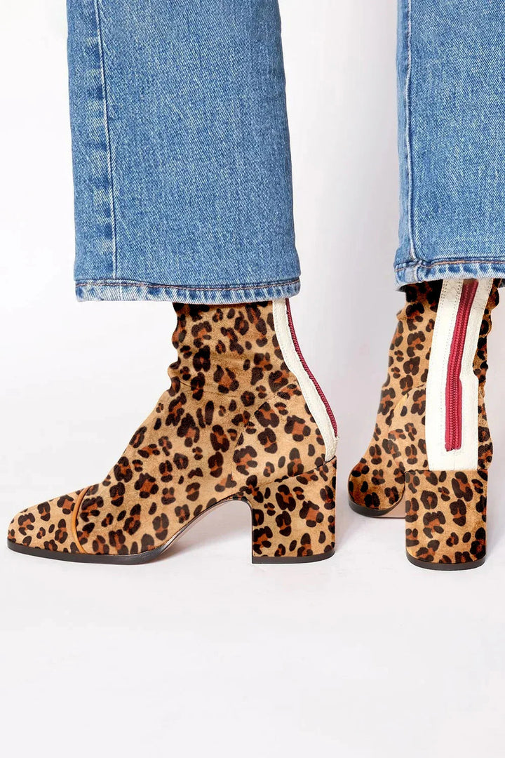 Women's Elegant Square Toe Ankle Boots with Block Heel