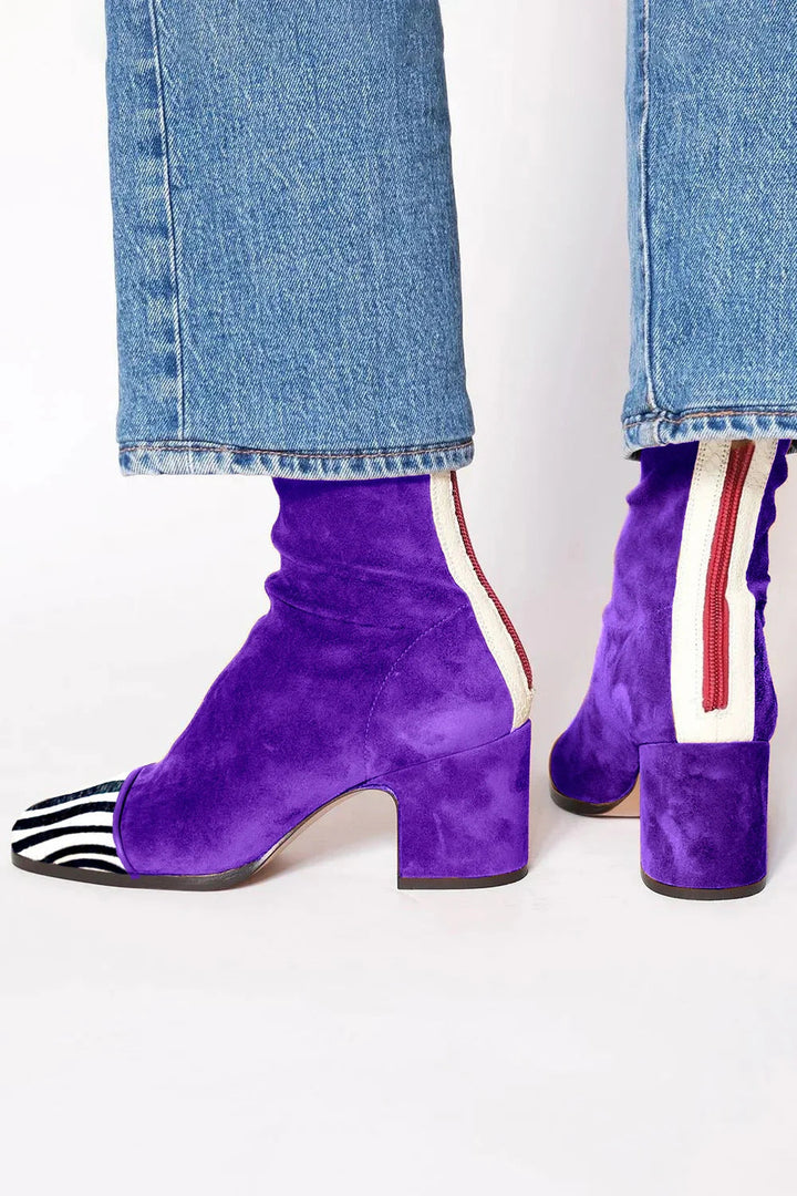 Women's Elegant Square Toe Ankle Boots with Block Heel