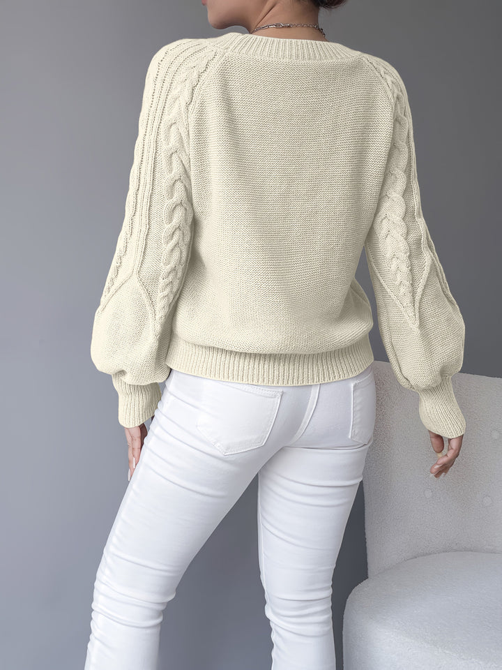 Women's Smart Cable Knit Crewneck Sweater