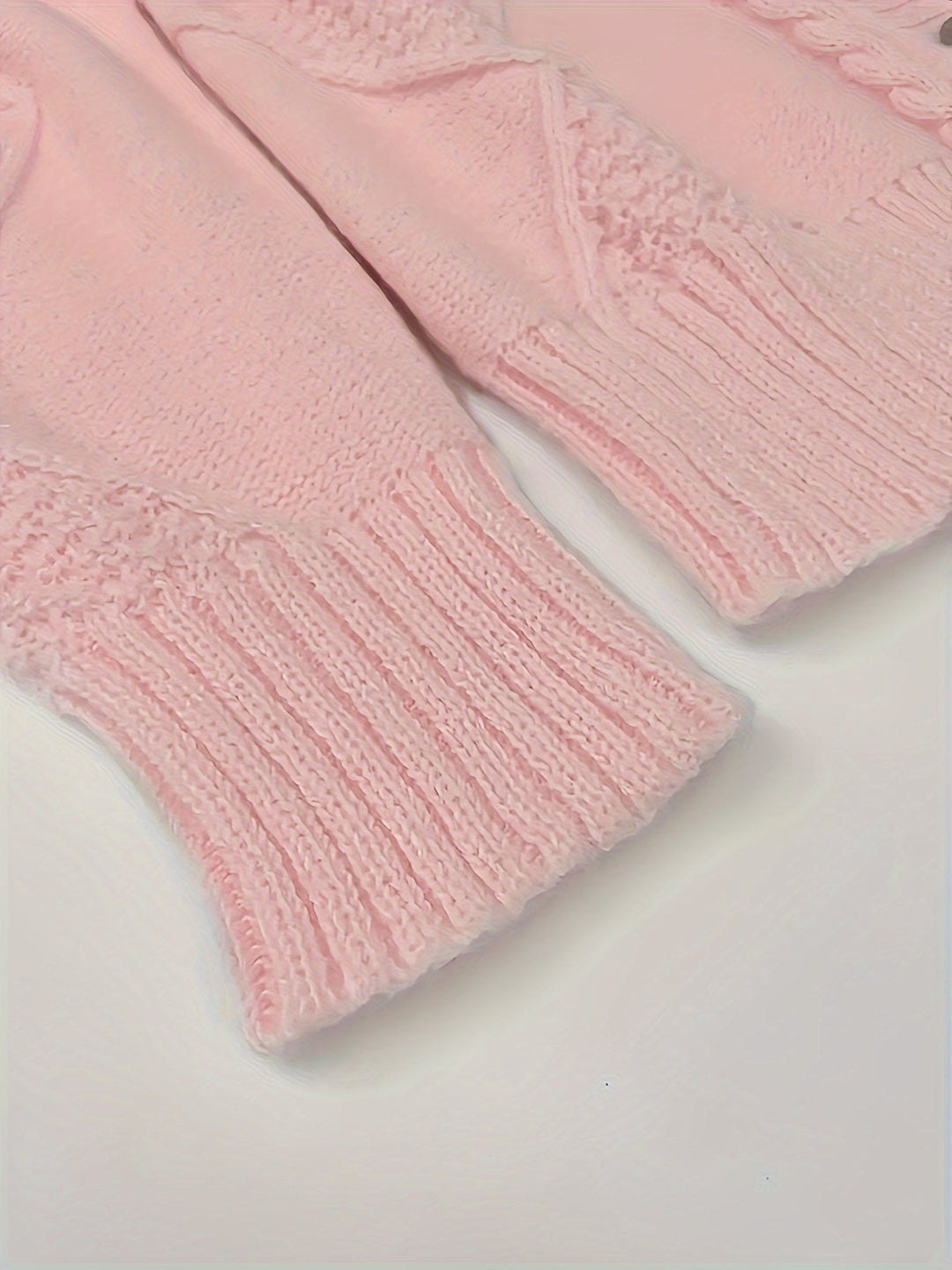 Women's Modern Pink Cable Knit Cardigan