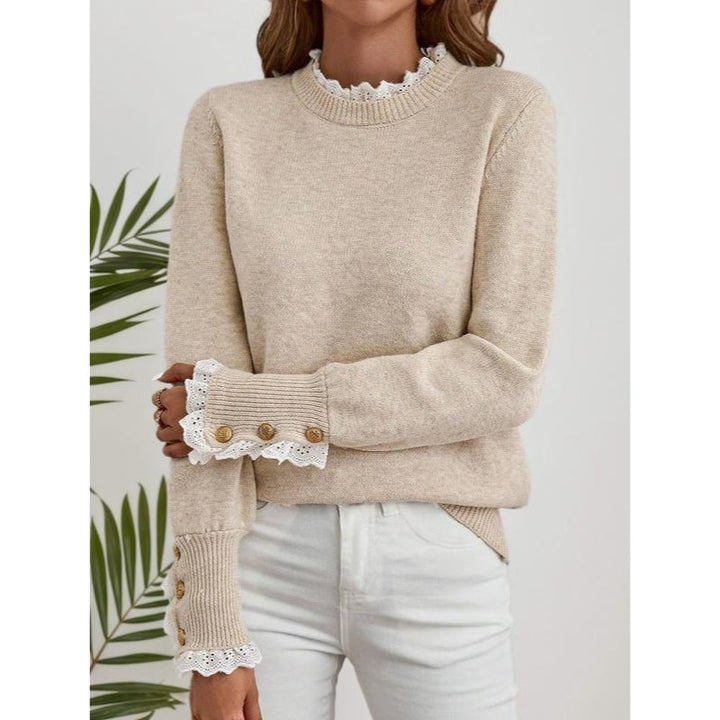 Women's Feminine Ribbed Mock Neck Knit Sweater