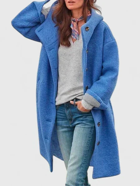 Women's Feminine Oversized Hooded Fleece Jacket
