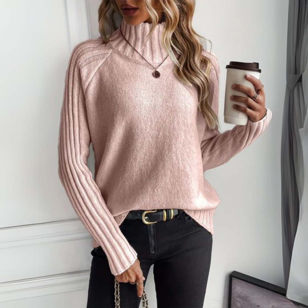 Women's Cosy Ribbed Turtleneck Knit Sweater