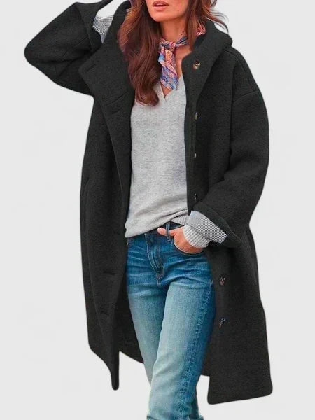 Women's Feminine Oversized Hooded Fleece Jacket