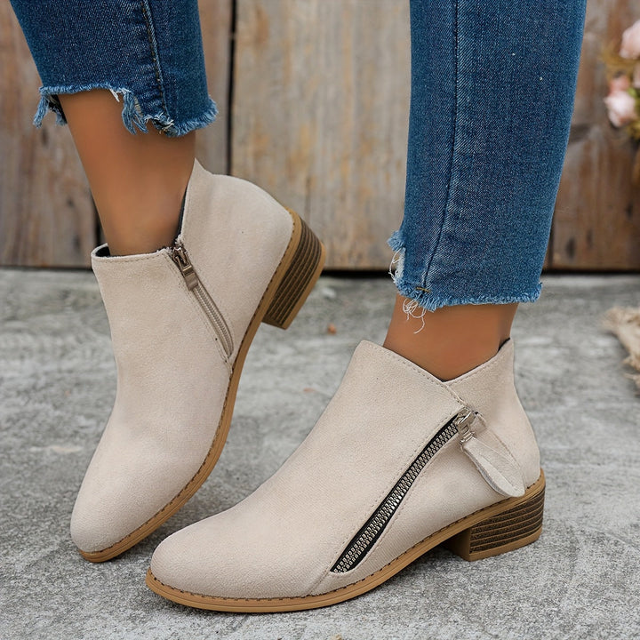 Women's Elegant Suede Block Heel Ankle Boots