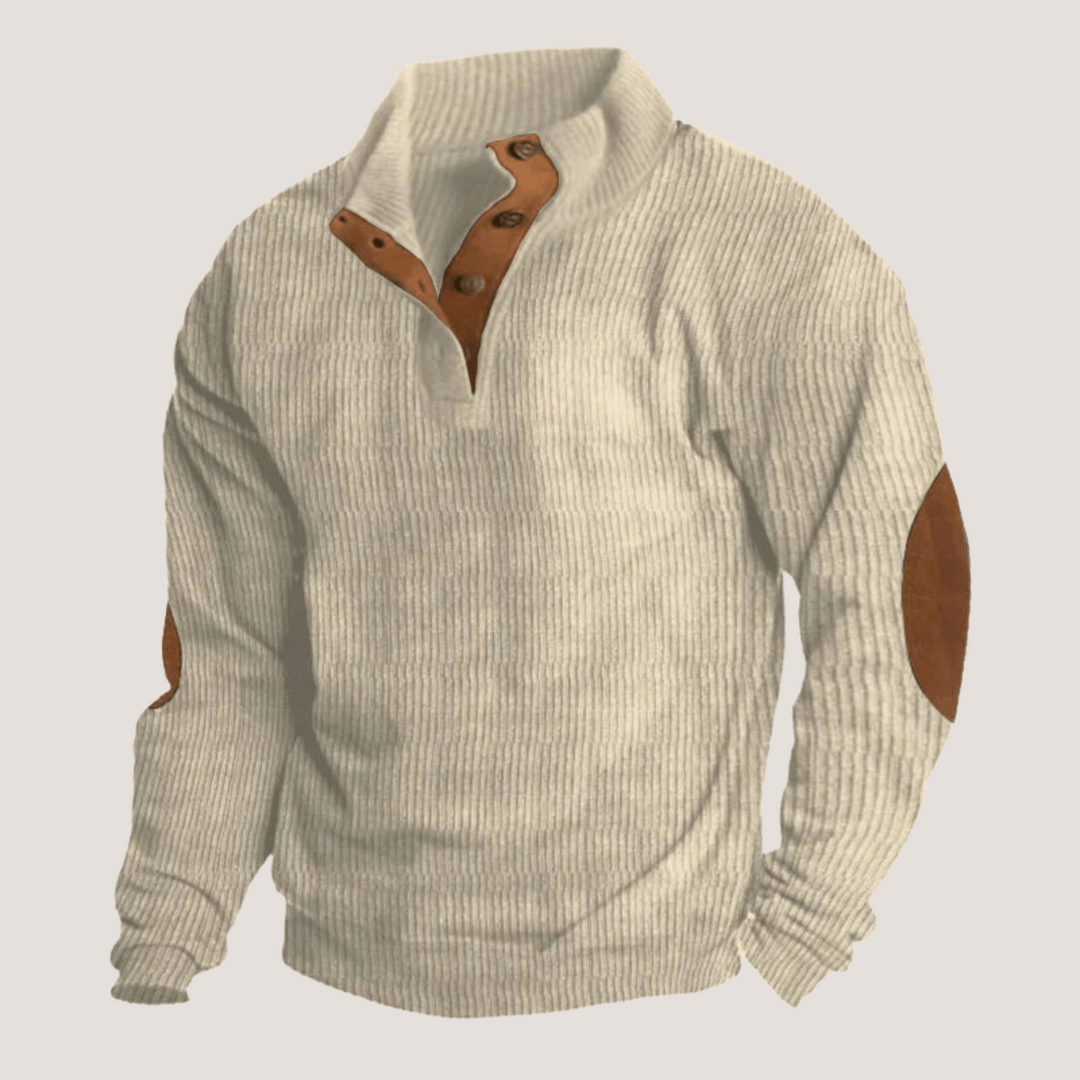 Men's Classic Mock Neck Chunky Knit Sweater
