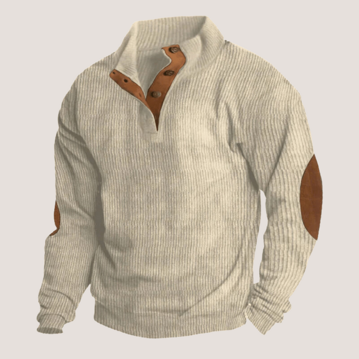 Men's Classic Mock Neck Chunky Knit Sweater