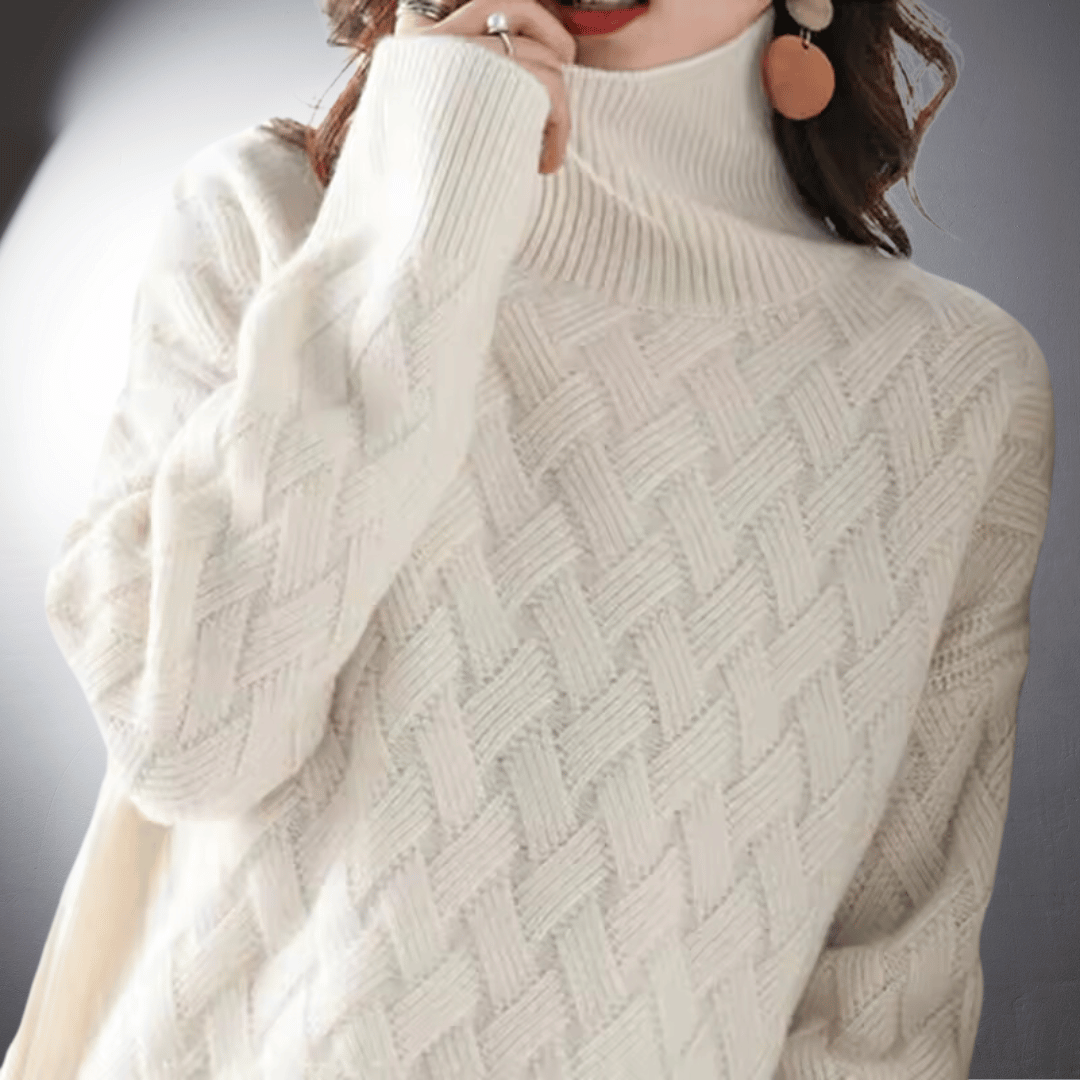 Women's Cozy Oversized Knit Turtleneck Sweater