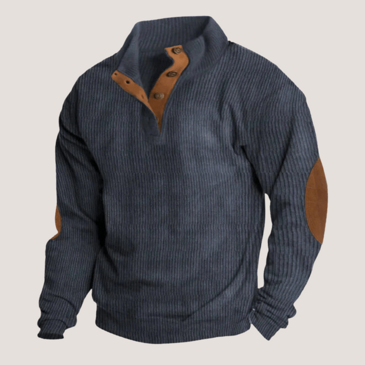 Men's Classic Mock Neck Chunky Knit Sweater