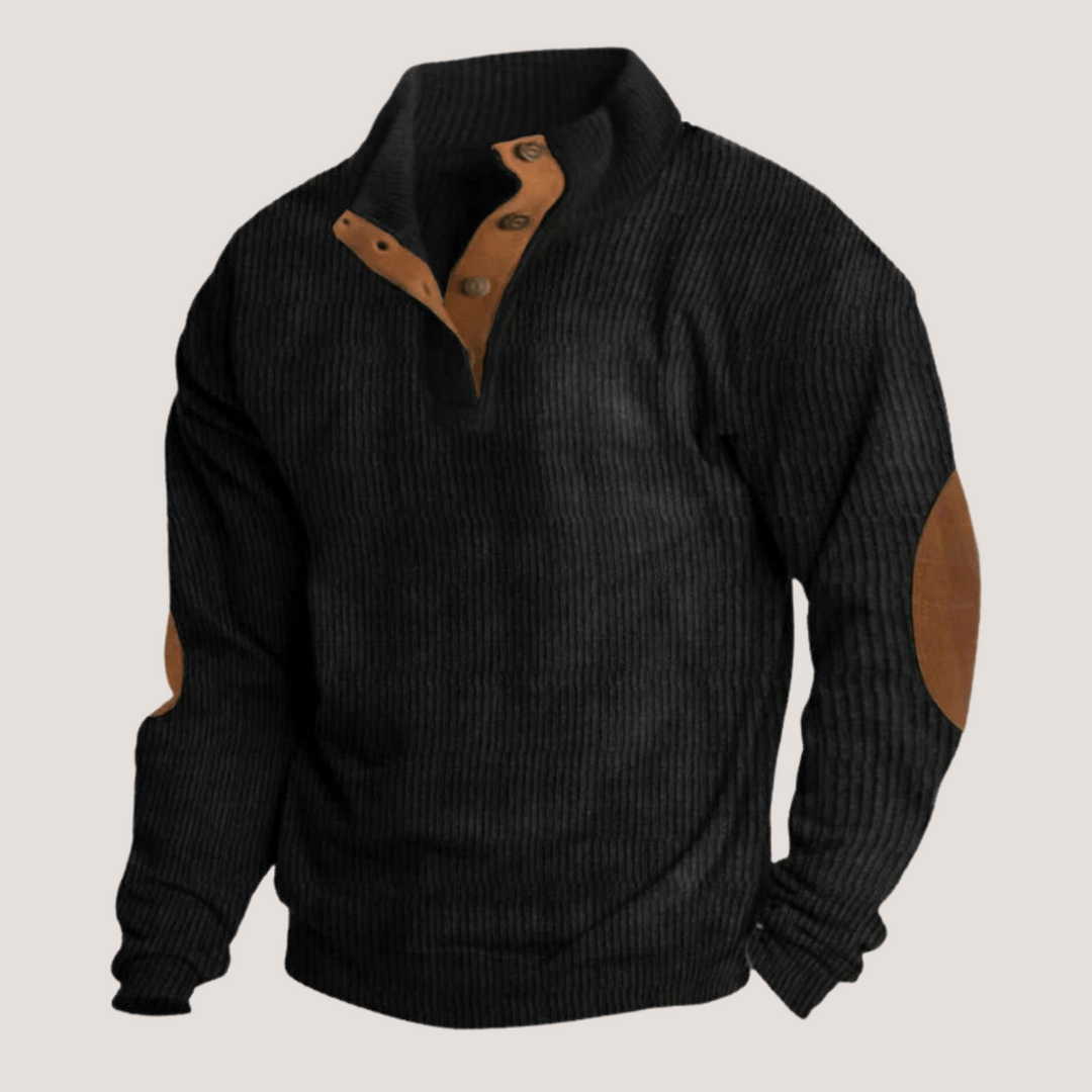 Men's Classic Mock Neck Chunky Knit Sweater