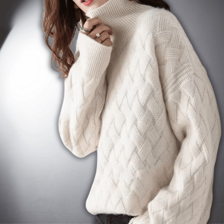 Women's Cozy Oversized Knit Turtleneck Sweater
