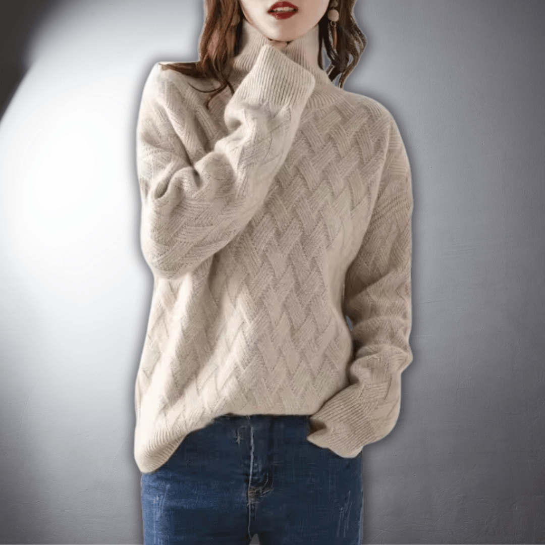 Women's Cozy Oversized Knit Turtleneck Sweater