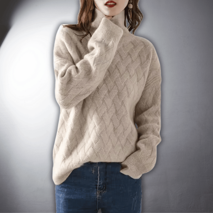 Women's Cozy Oversized Knit Turtleneck Sweater