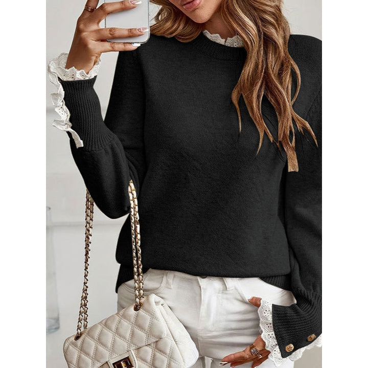Women's Feminine Ribbed Mock Neck Knit Sweater