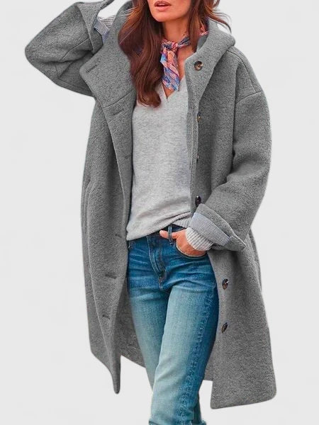 Women's Feminine Oversized Hooded Fleece Jacket
