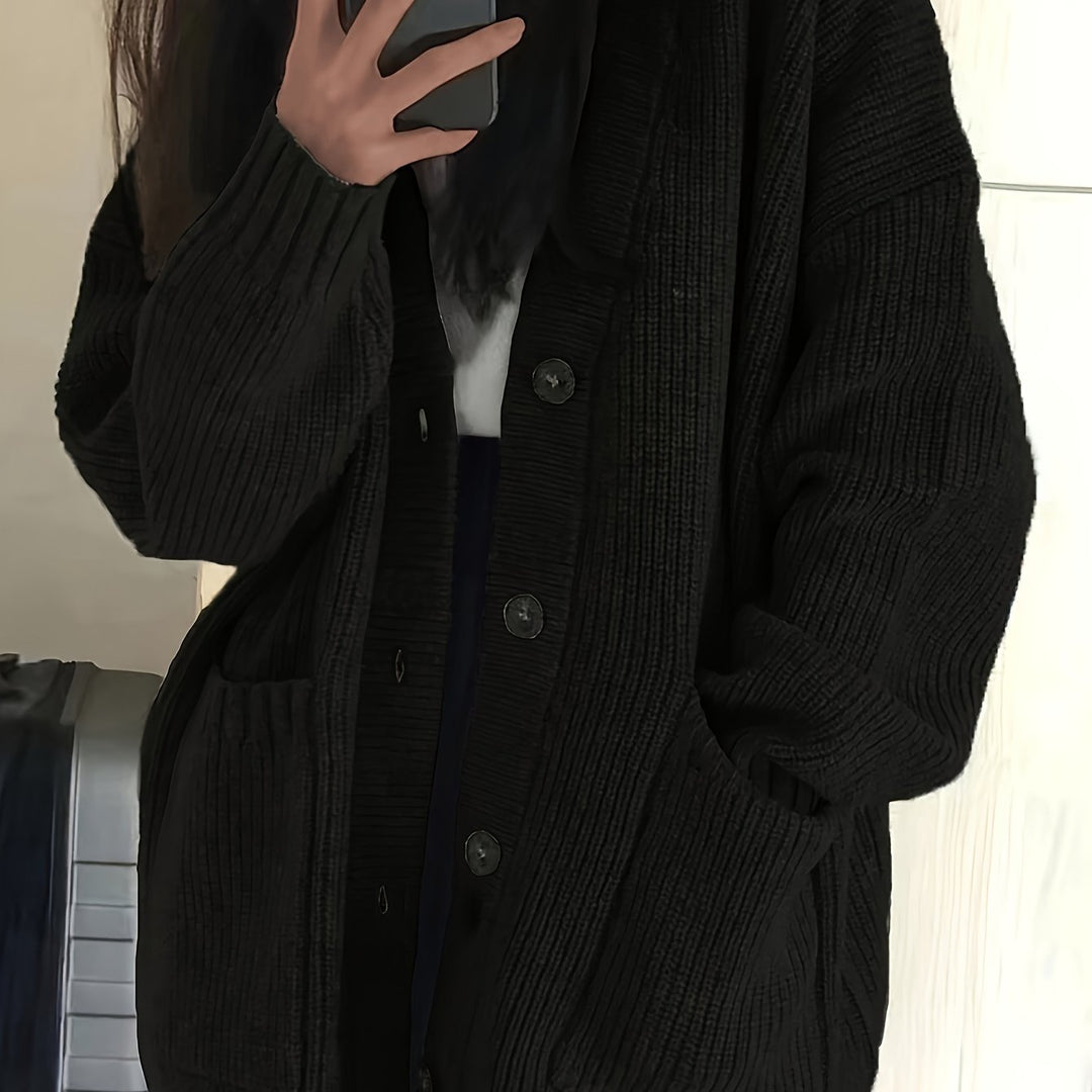 Women's Beautiful Chunky Knit Cardigan with Buttons