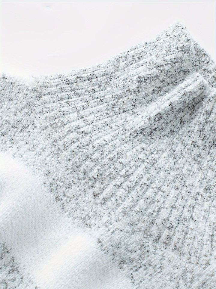Women's Elegant Striped Knit Turtleneck Sweater