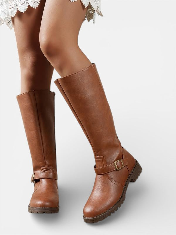 Women's Pretty Leather Knee High Boots