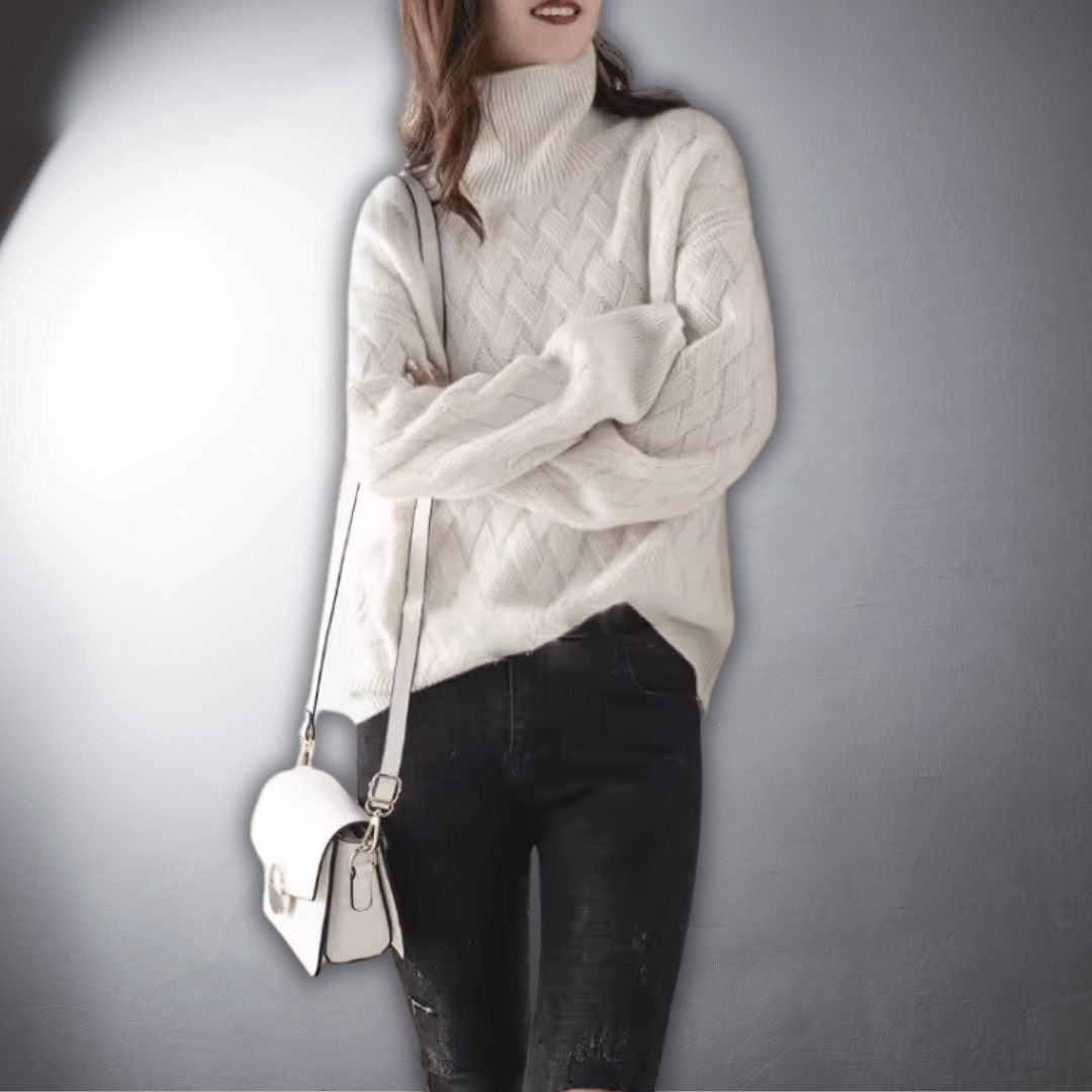 Women's Cozy Oversized Knit Turtleneck Sweater
