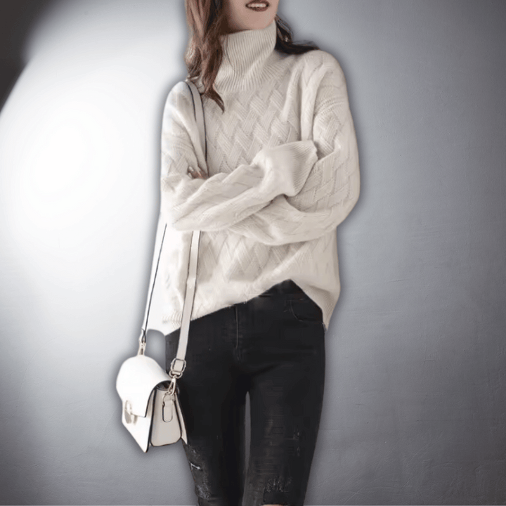 Women's Cozy Oversized Knit Turtleneck Sweater