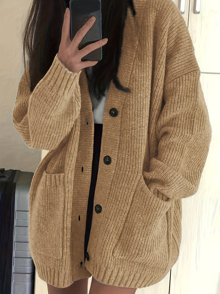 Women's Beautiful Chunky Knit Cardigan with Buttons