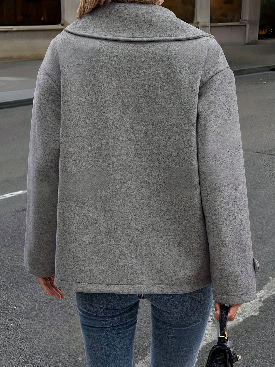 Women's Vintage-Inspired Double-Breasted Wool Pea Coat