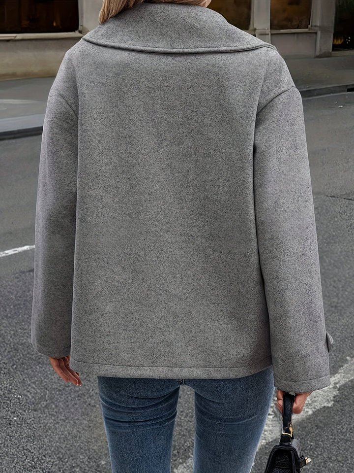 Women's Vintage-Inspired Double-Breasted Wool Pea Coat