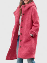Women's Feminine Oversized Hooded Fleece Jacket