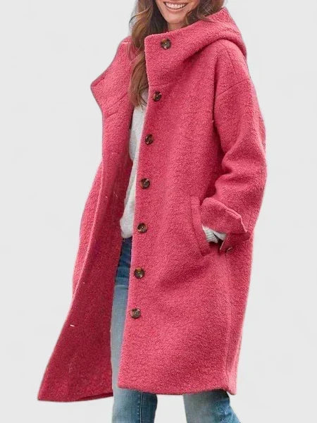Women's Feminine Oversized Hooded Fleece Jacket