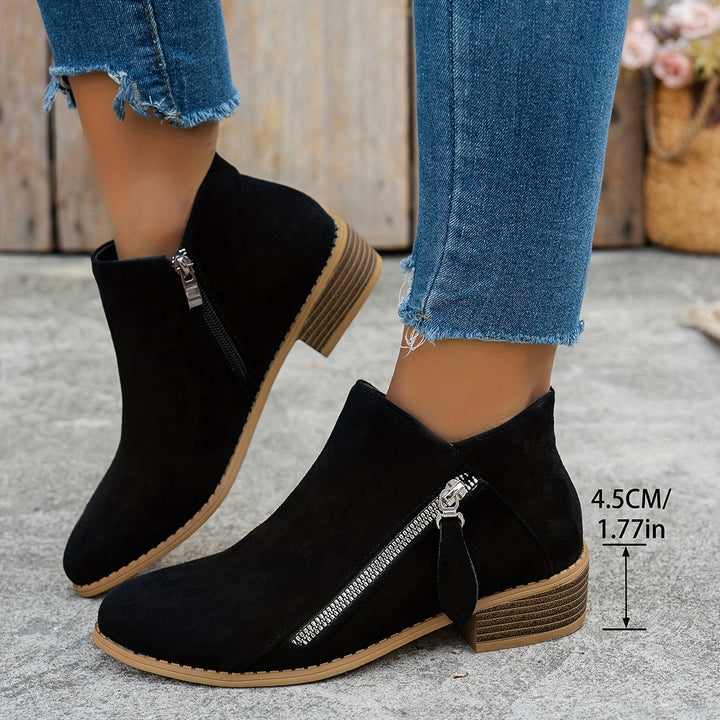 Women's Elegant Suede Block Heel Ankle Boots