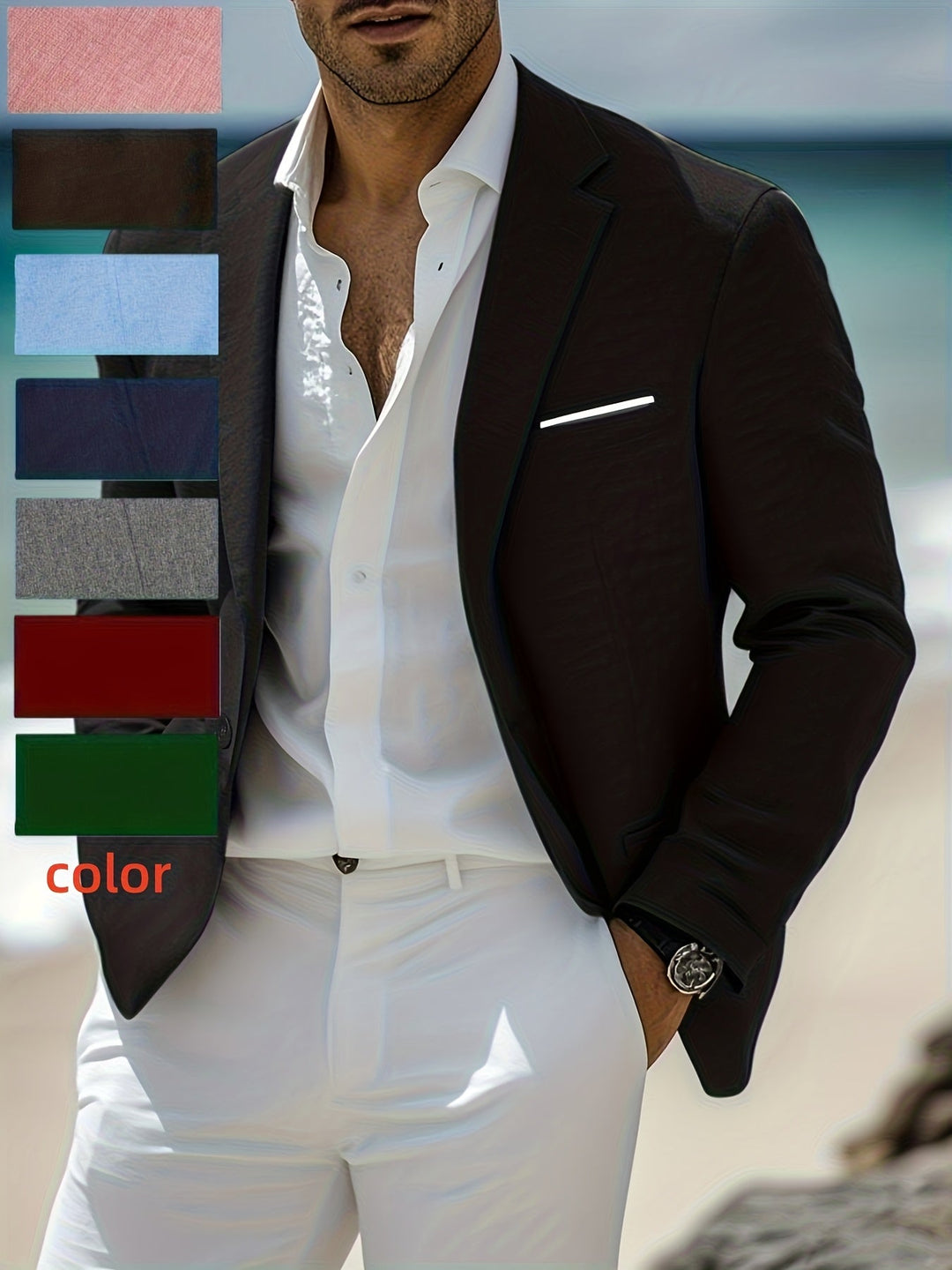 Men's Classic Tailored Notch Lapel Blazer