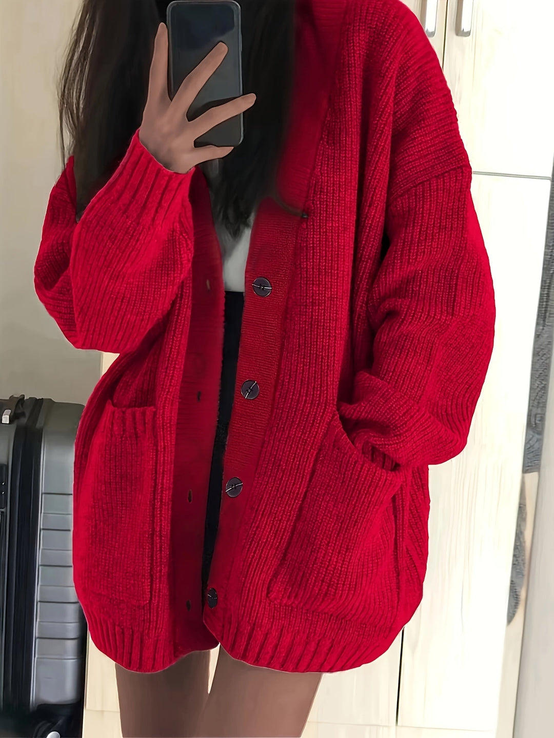 Women's Beautiful Chunky Knit Cardigan with Buttons