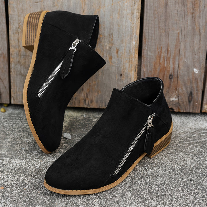 Women's Elegant Suede Block Heel Ankle Boots
