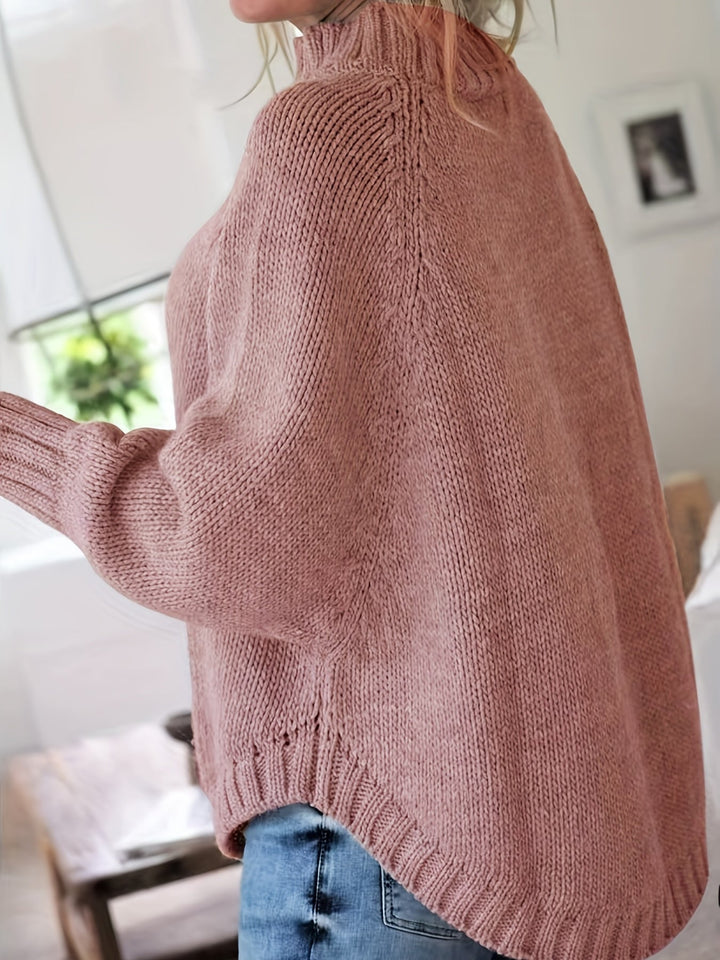 Women's Timeless Cable Knit Mock Neck Sweater