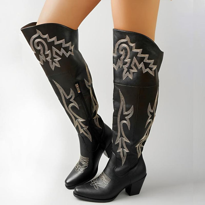 Women's Breathable Over the Knee Cowboy Boots