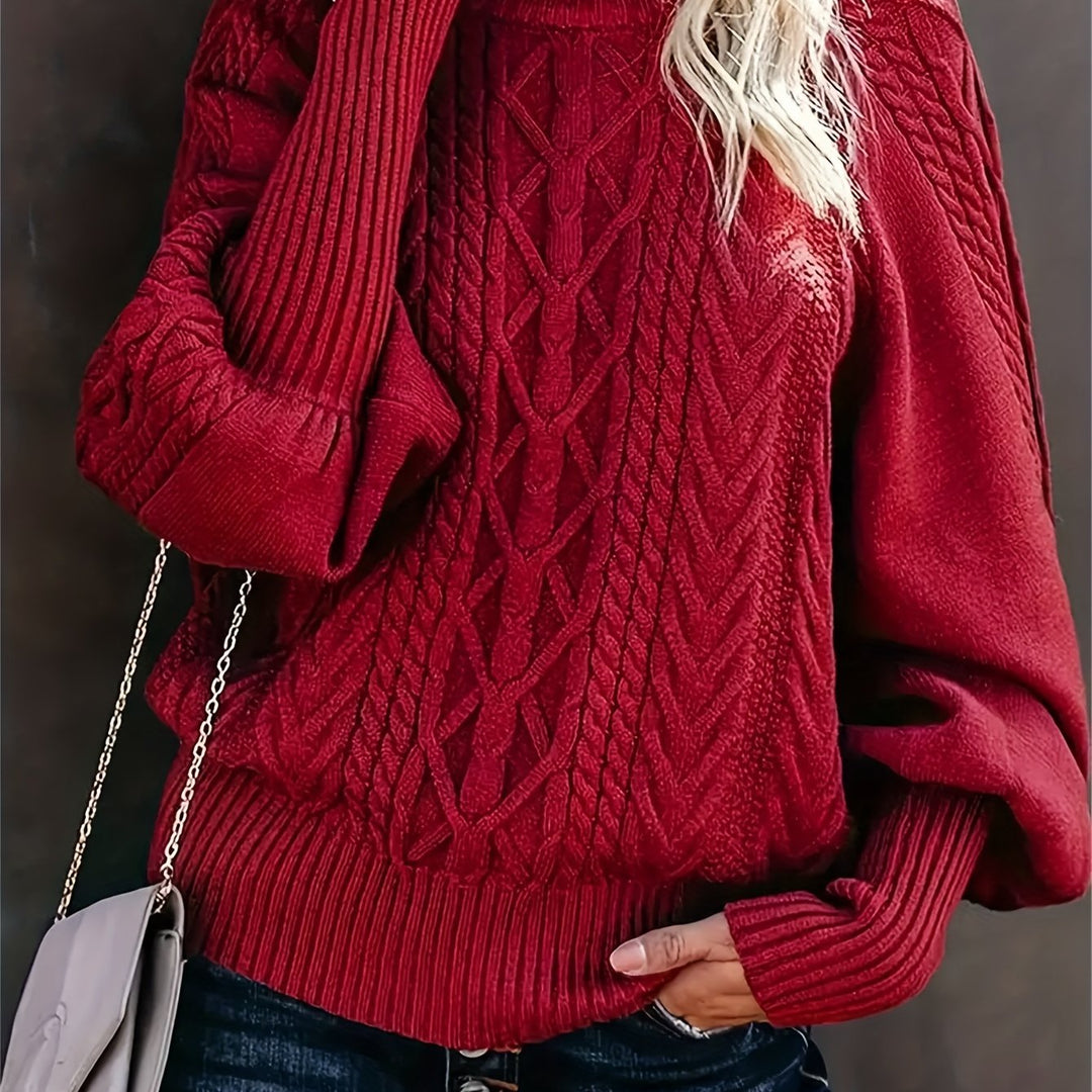 Women's Cosy Cable Knit Sweater with Turtleneck