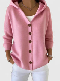 Women's Effortless Long Hooded Knit Cardigan