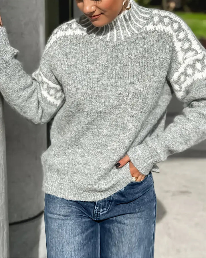 Women's Cosy Turtleneck Fair Isle Knit Sweater