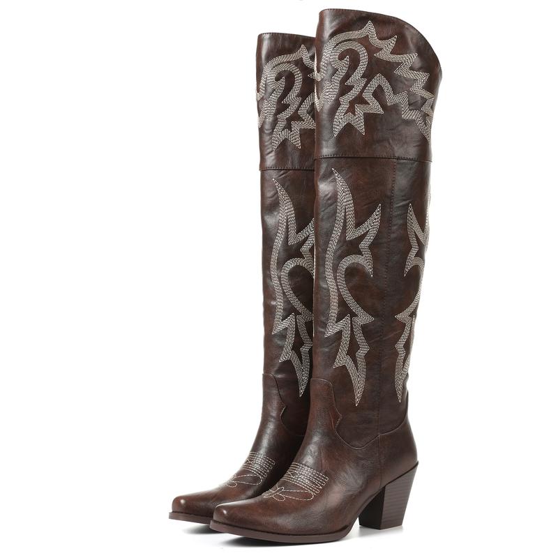 Women's Breathable Over the Knee Cowboy Boots