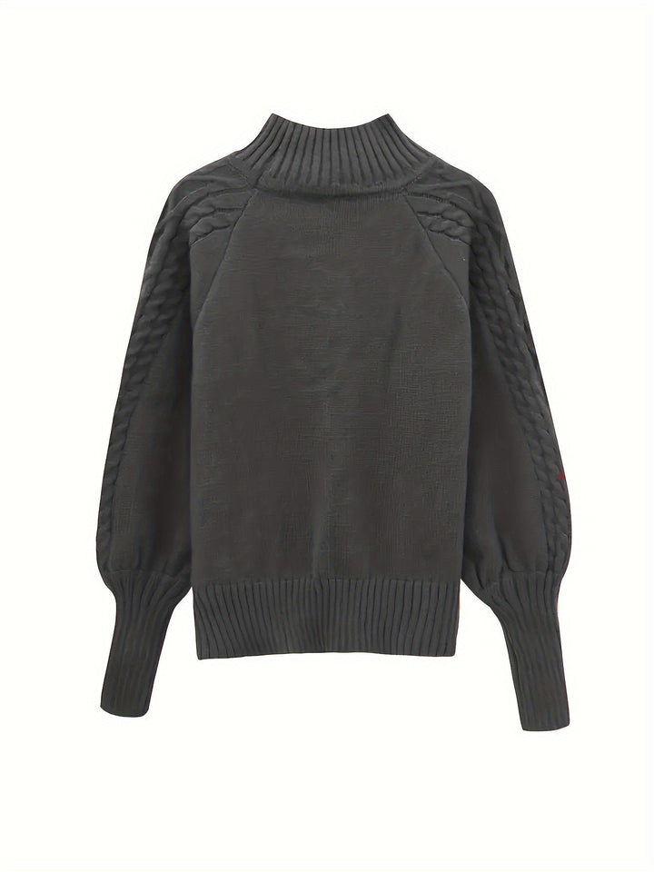 Women's Cosy Cable Knit Sweater with Turtleneck
